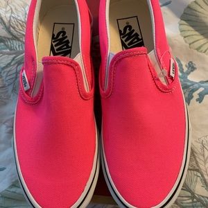 New in box hot pink Van slip ons